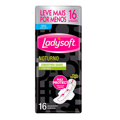 Ladysoft Absorvente Noturno Suave com Abas