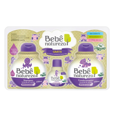 Kit Bebê Natureza Shampoo 230ml + Condicionador 230ml Grátis Colônia 30ml