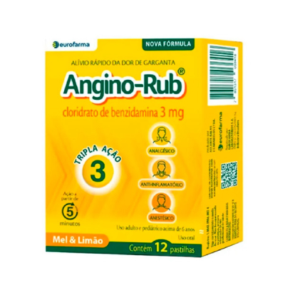 Angino-Rub Cloridrato Benzidamina12 Pastilhas
