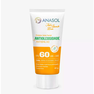 Anasol Protetor Solar Facial TSD Antioleosidade Antibrilho FPS 60
