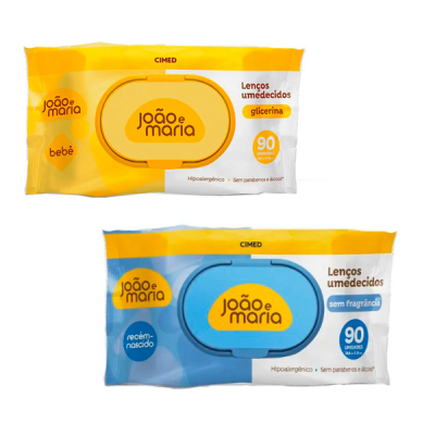 João e Maria Lenços Umedecidos 90 Unid.