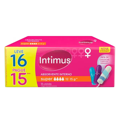 Intimus Absorvente Interno Leve 16 Pague 15